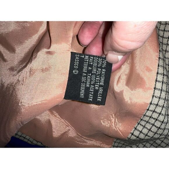 Vtg Kasper A.S.L. jacket career checked button up long sleeve - Picture 8 of 10